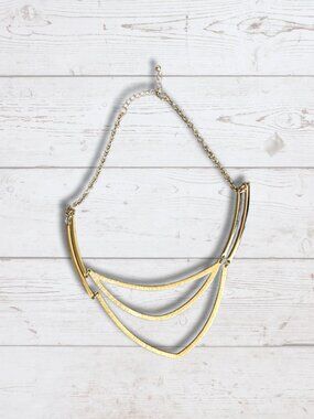 Layered Gold Bar Statement Necklace